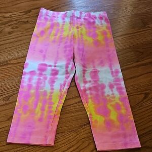 SO Kids Pink & Yellow Tie-Dye Capri Leggings